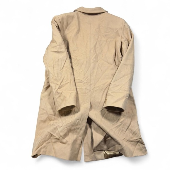 L.L. Bean Women's Wool Blend Coat Size 14 Tan Camel Long Dress Jacket - Picture 2 of 5